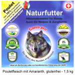 Naturfutter für Hunde "Poulet", kaltgepresst, glutenfrei! 1,5kg